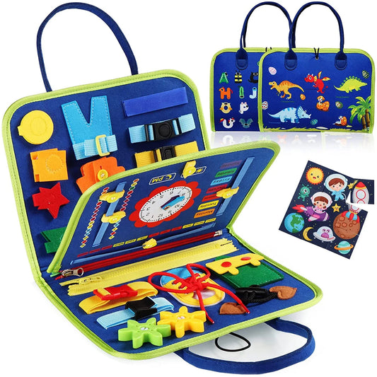 Montessori Toys Busy Board Sensory Activity Developing Board for Motor Skills,Learning Board for Toddlers  Christmas Gift