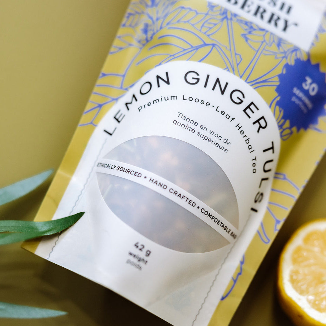 Thé biologique citron, gingembre et tulsi