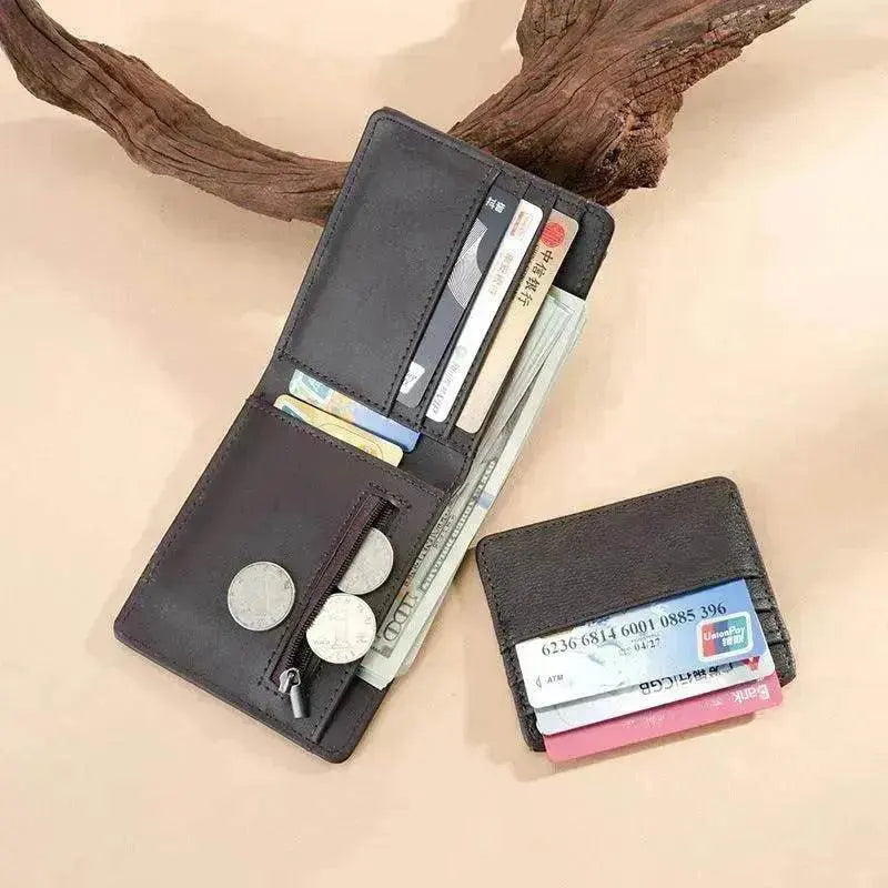 Portefeuille court multifonction grande capacité pour homme