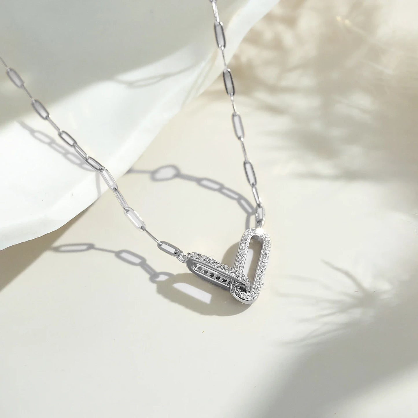 Modern Sterling Silver Link Necklace