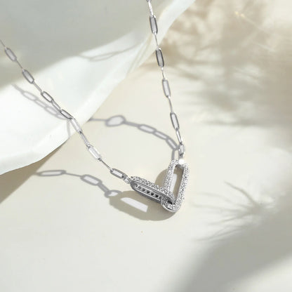 Modern Sterling Silver Link Necklace