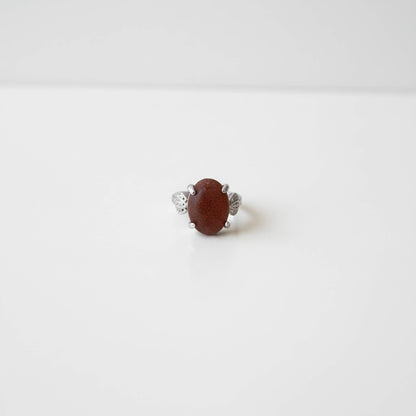 Oval Stone Silver Ring  | Elegant Rings