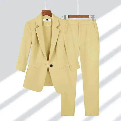 Simple Solid Color Suit Two-piece Set