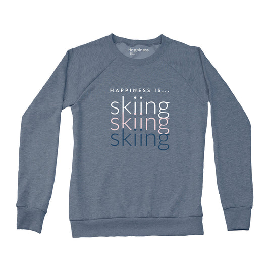Women's Skiing Skiing Skiing Crew Sweatshirt, Heather Navy