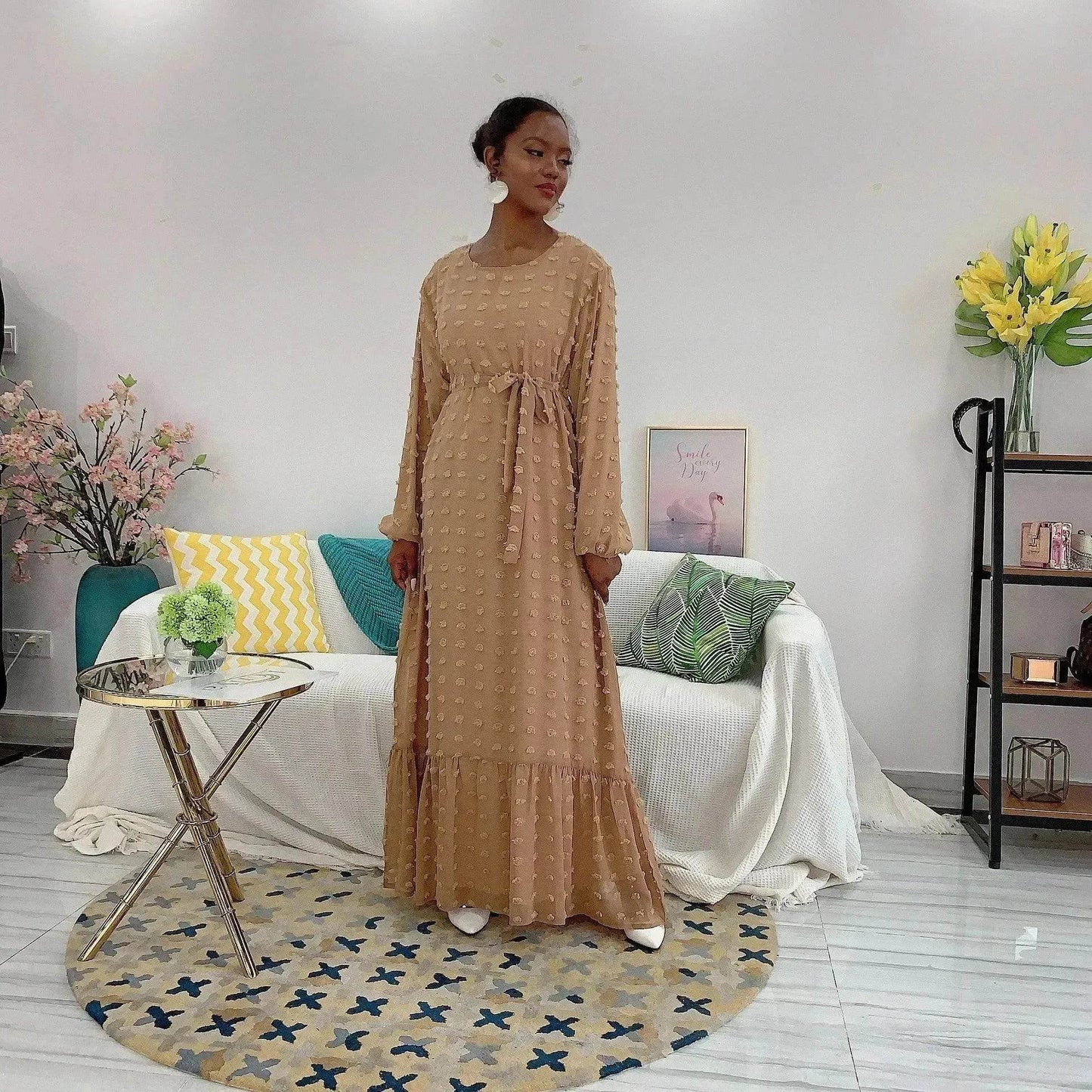 Small Hair Ball Arab  Plus Size Dress