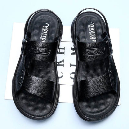 Soft Leather Men's Casual Beach Shoes Latex Pad