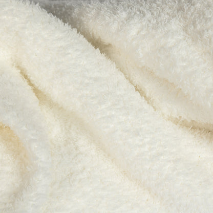 White Solid Double Layered Extended Throw