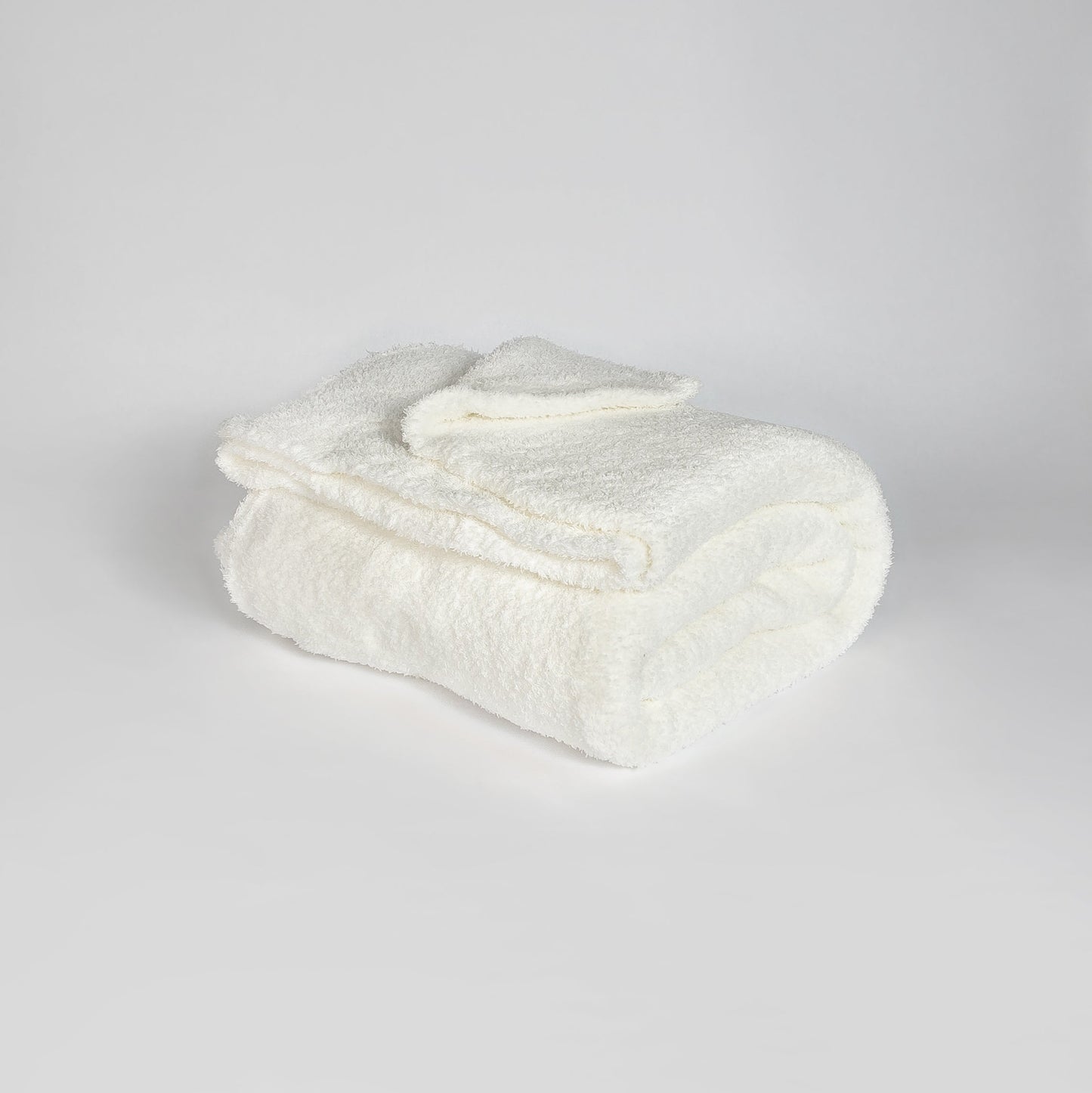 White Solid Double Layered Extended Throw