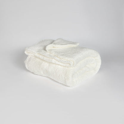 White Solid Double Layered Extended Throw