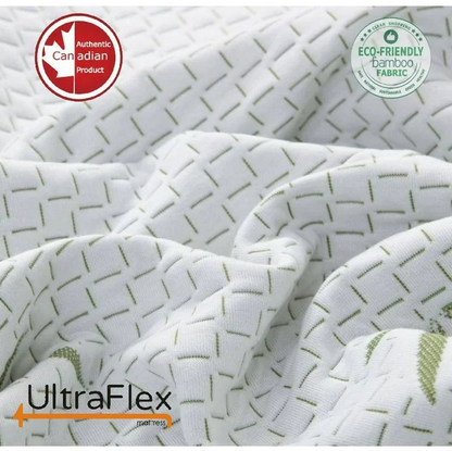 UltraFlex® SolidSleep - Confort Réversible FERME Fabriqué au Canada avec Gel Injecté, Soulagement de la Pression, Technologie de Refroidissement, Housse en Bambou, Mousse Certifiée CertiPUR-US® (Fabriqué au Canada)