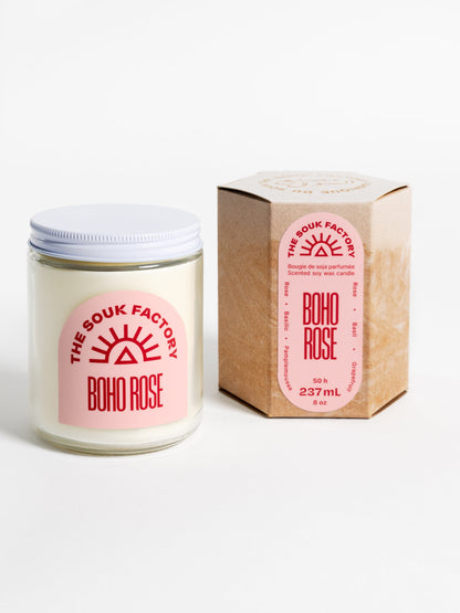 Bougie Boho Rose - Rose, pamplemousse & basilic