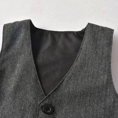 Spring And Autumn Children'S Clothing Infant And Young Children'S British Waistcoat One-Piece Climbing Gentleman'S Hat One-Year-Old Clothes Newborn Gentleman'S Suit