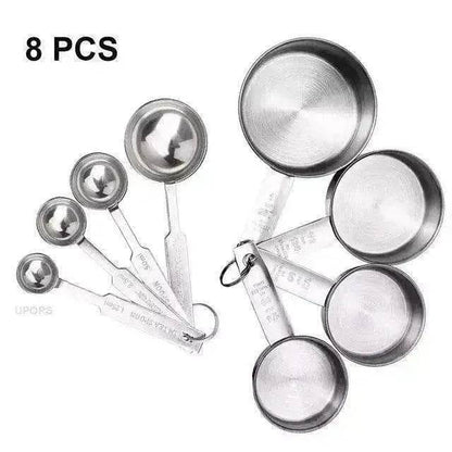 Stainless Steel Measuring Cup & Spoon Set, Stackable Spoons