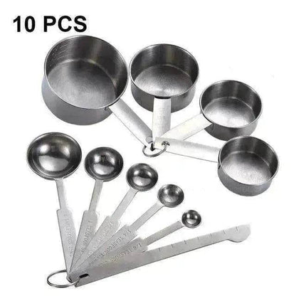 Stainless Steel Measuring Cup & Spoon Set, Stackable Spoons