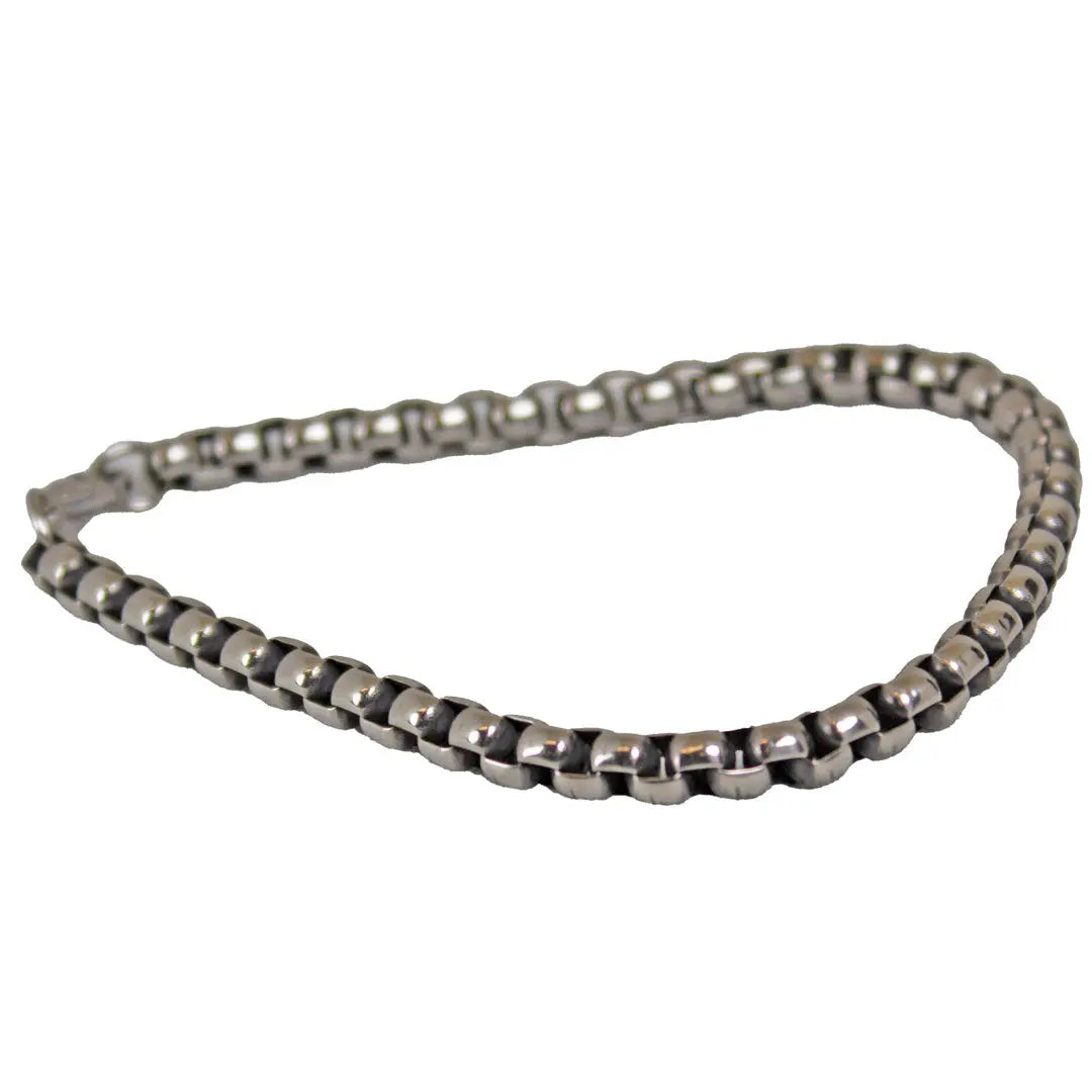Bracelets pour hommes SteelTime en cuir noir et acier inoxydable avec hématite et pierre de lave