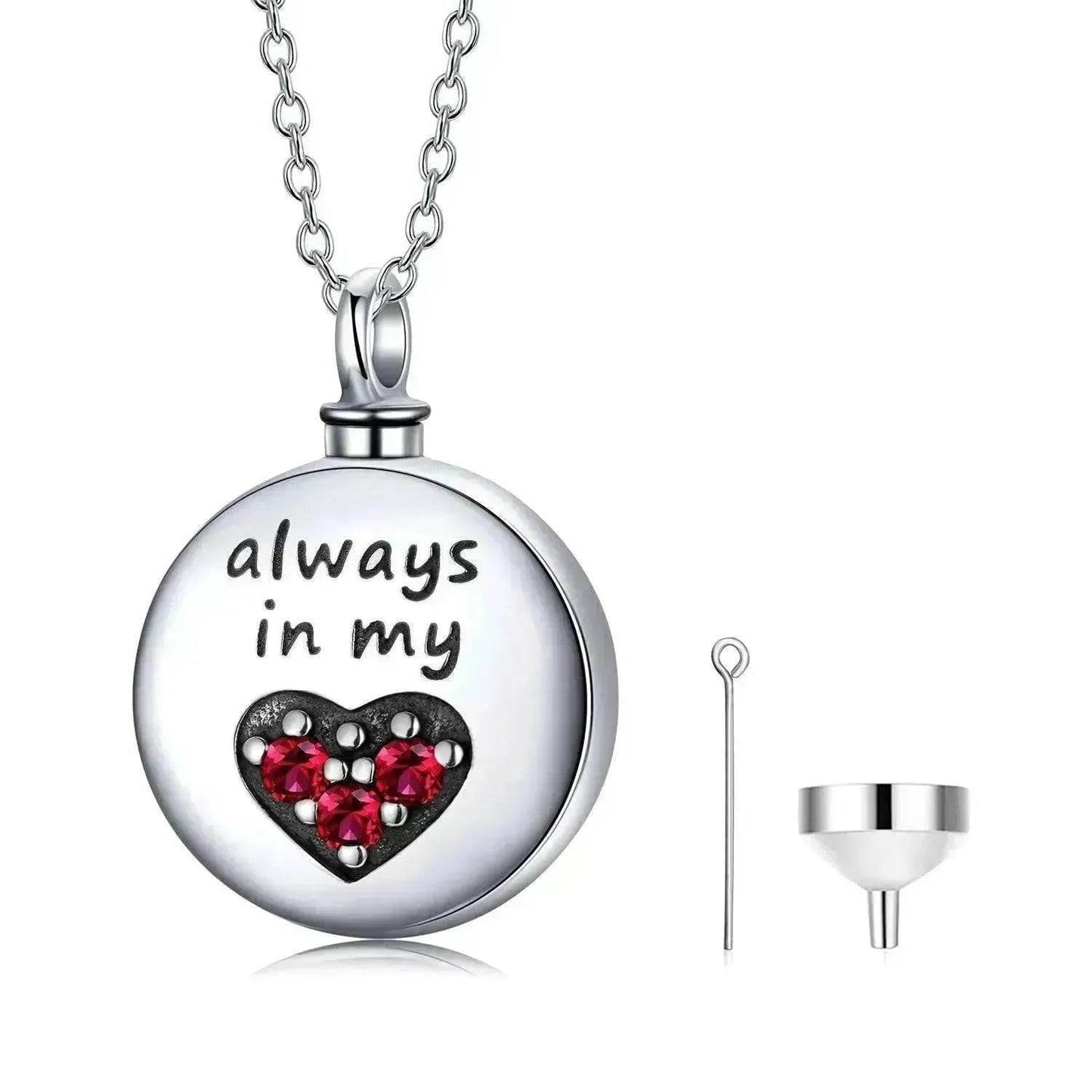 Sterling 925 Silver Heart Urn Engraved Cremation Necklace for Ashes