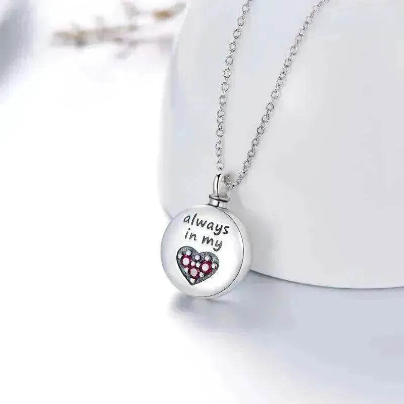 Sterling 925 Silver Heart Urn Engraved Cremation Necklace for Ashes