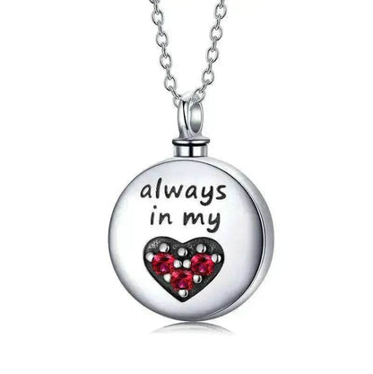Sterling 925 Silver Heart Urn Engraved Cremation Necklace for Ashes