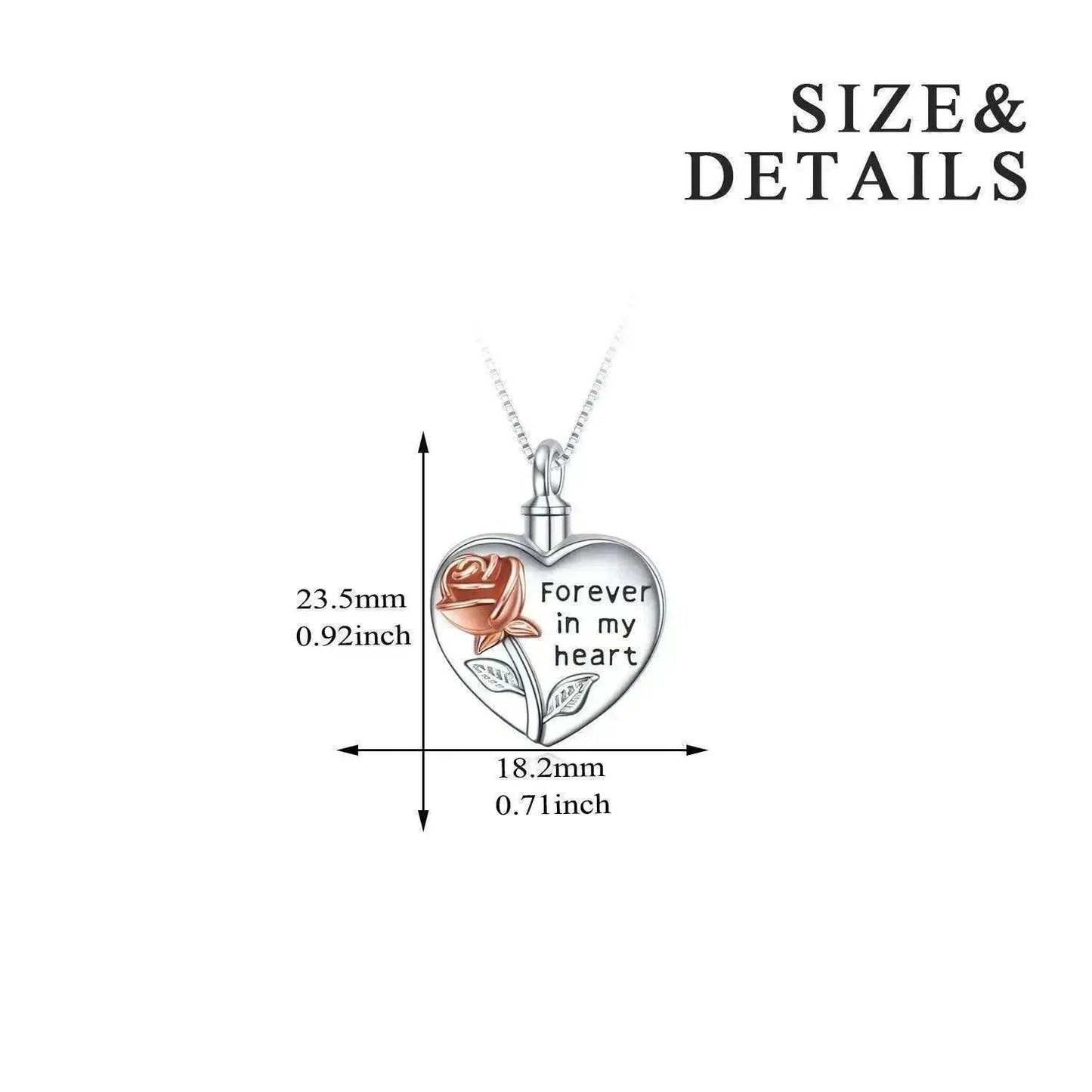 Sterling 925 Silver Rose Flower Urn Necklace for Ashes