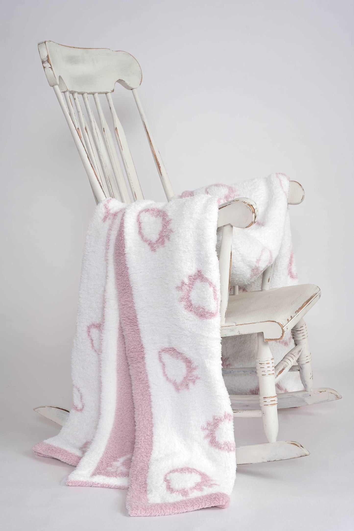 Couverture polaire Rose et Blanche Milkshake Fraise