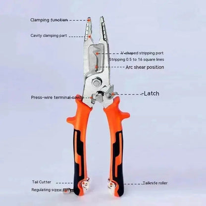 Stylish 7-in-1 Multifunctional High Carbon Steel Wire Stripping Plier