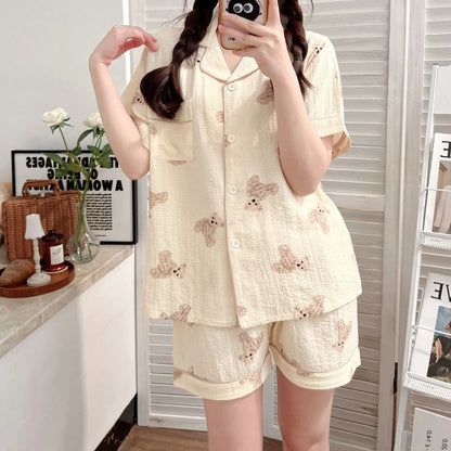 Bubble Cotton Cute Orange Pajamas For Women