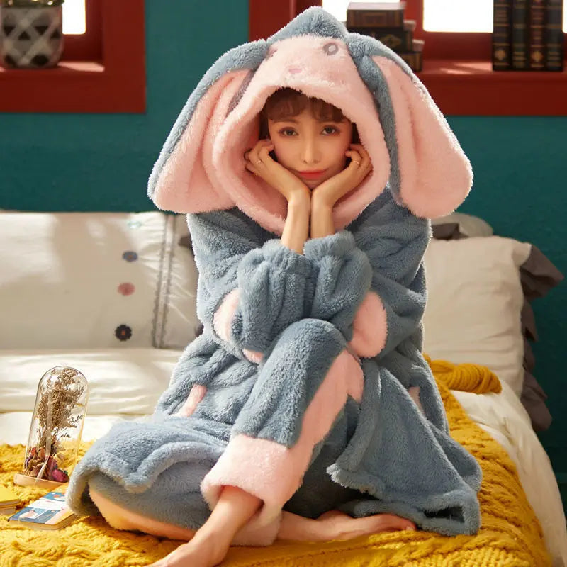 Pyjama d'automne doux - Chemise de nuit en flanelle pour femme