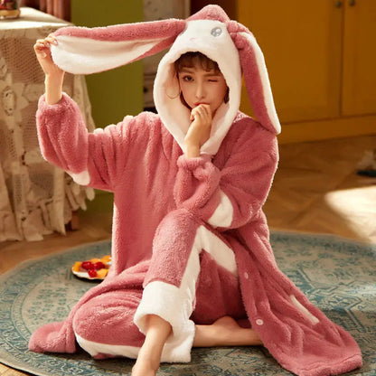 Pyjama d'automne doux - Chemise de nuit en flanelle pour femme