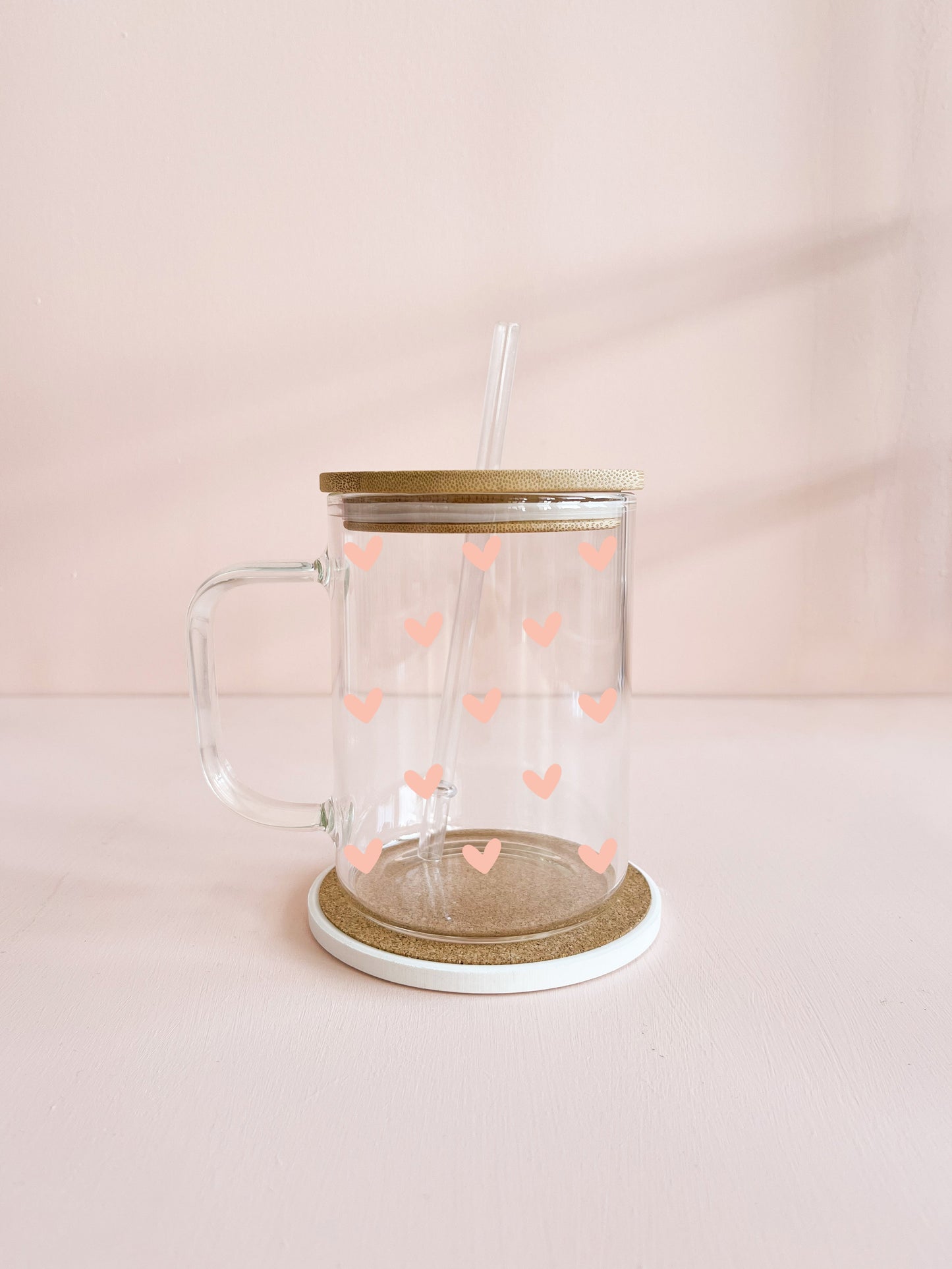 Tasse boho 17oz - petits coeurs roses
