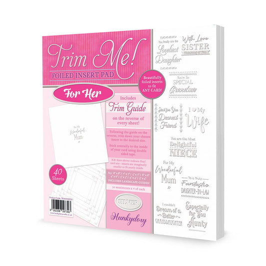 Bloc d'inserts pelliculés « Trim Me ! » – Pour elle – Argenté