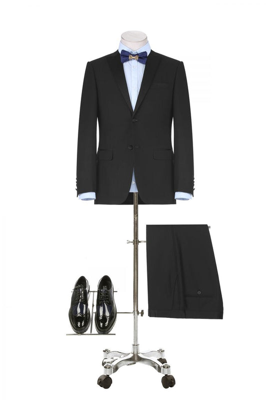 CRÉEZ VOTRE FORFAIT : Smoking noir (Le forfait comprend un costume 2 pièces, une chemise, une cravate ou un nœud papillon)