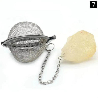 Tea Filter Natural Raw Gemstone Filter Ball Stew Ingredients Ball Stainless Steel