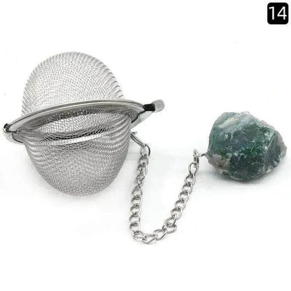 Tea Filter Natural Raw Gemstone Filter Ball Stew Ingredients Ball Stainless Steel