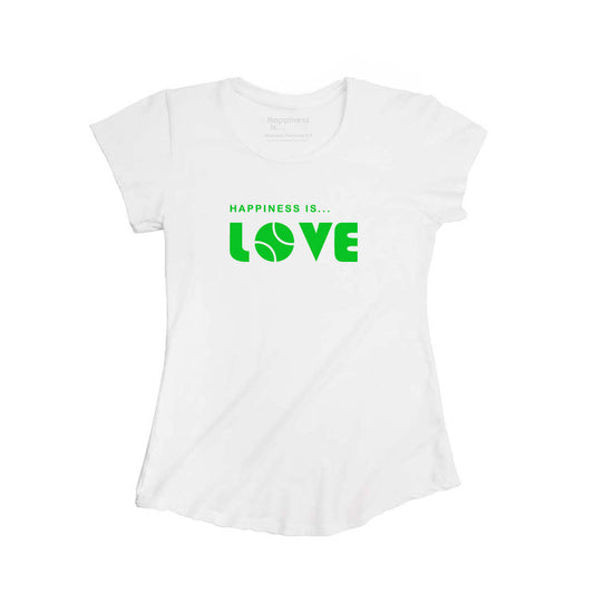 T-shirt en bambou femme Tennis Love, blanc