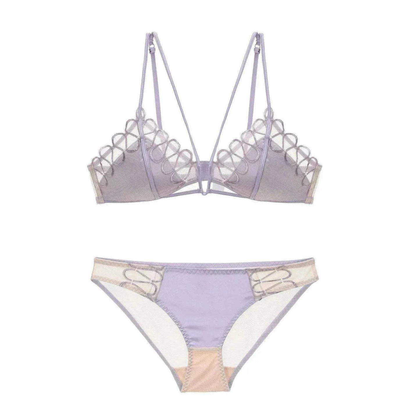 Ensemble soutien-gorge de mise en forme confortable en dentelle fine