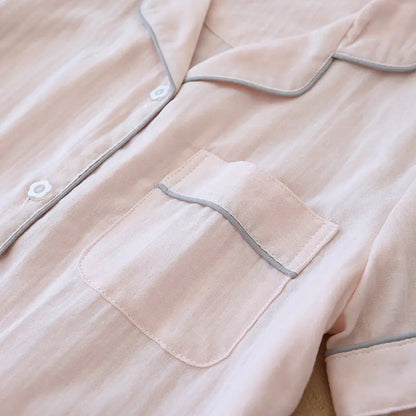 Three-piece Cotton Gauze Pajamas For Women