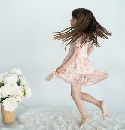 Bamboo Tiered Jersey Dress with Bloomer (Plantastic Print)