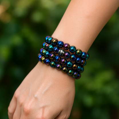 Titanium Obsidian Gemstone Bracelet - The Stone of Protection