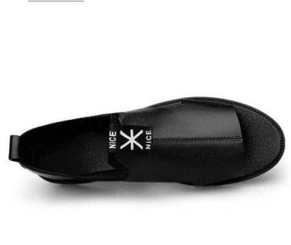 Toed First Layer Cowhide Sandals Men's Bag Heel Side Empty Leather Beach Non-slip Wear-resistant
