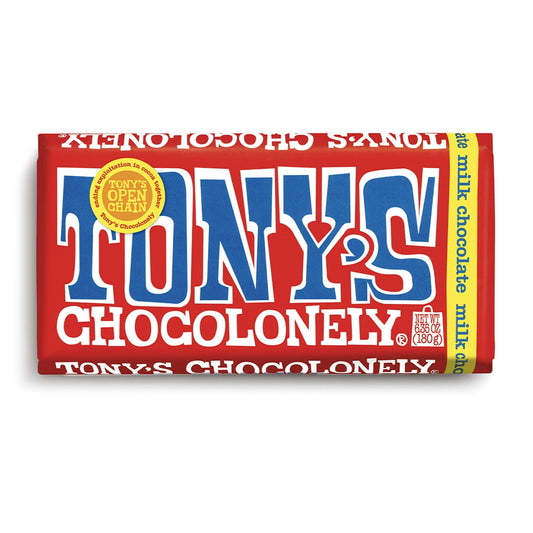 Tony's Chocolonely, tablette de chocolat au lait 32%, 180g