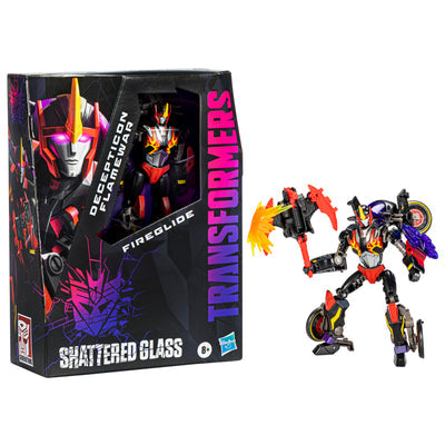 Transformers Generations Shattered Glass Collection Decepticon Flamewar avec Fireglide