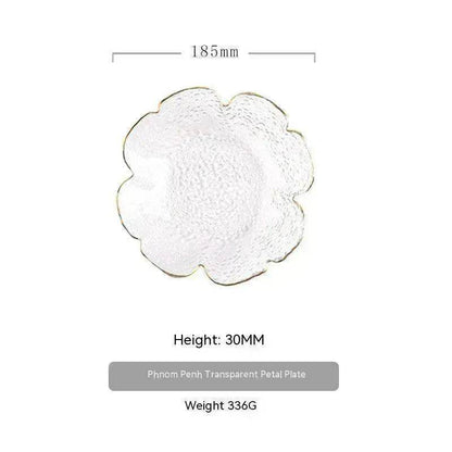 Traditional Japanese Style Hammer Pattern Petal Glass Bowl Set