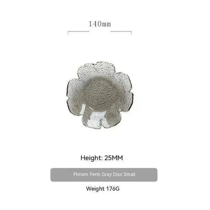 Traditional Japanese Style Hammer Pattern Petal Glass Bowl Set