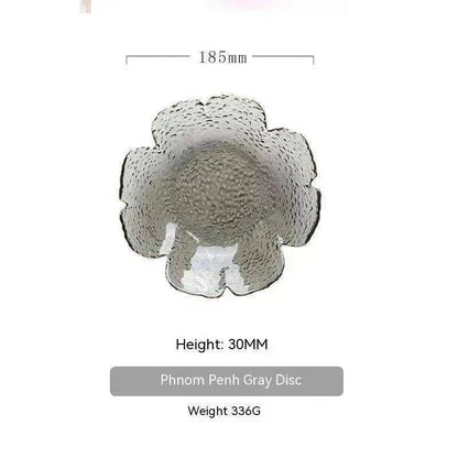 Traditional Japanese Style Hammer Pattern Petal Glass Bowl Set