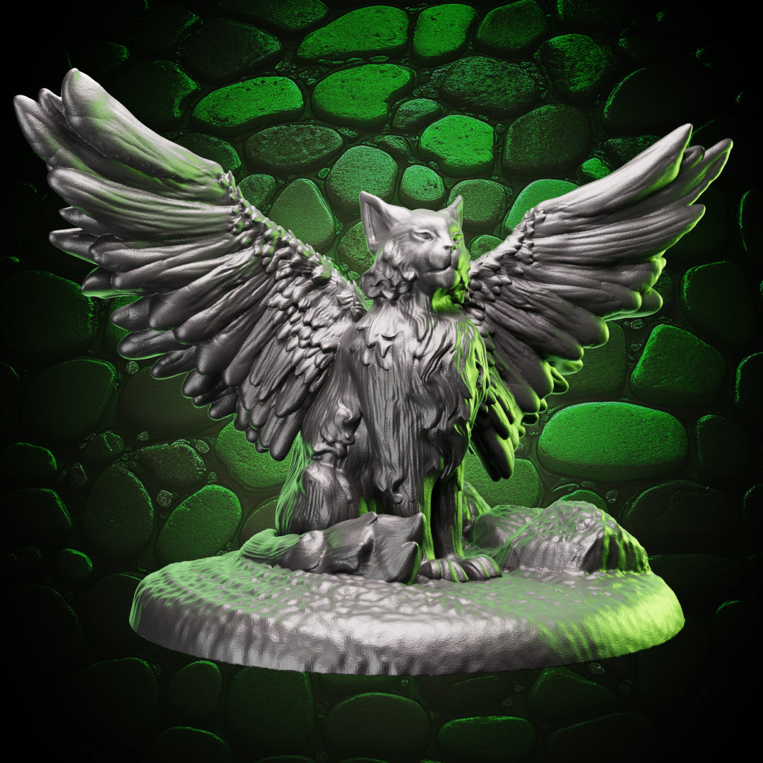 Winged Cat Familiar | Sitting