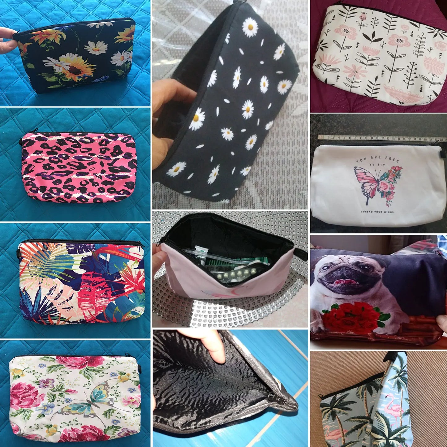 Sacs de rangement portables pour étudiant en sciences naturelles, poudres pour crayons, école, école, école, école, école, école, cadeaux du Nouvel An, mini sac de lavage