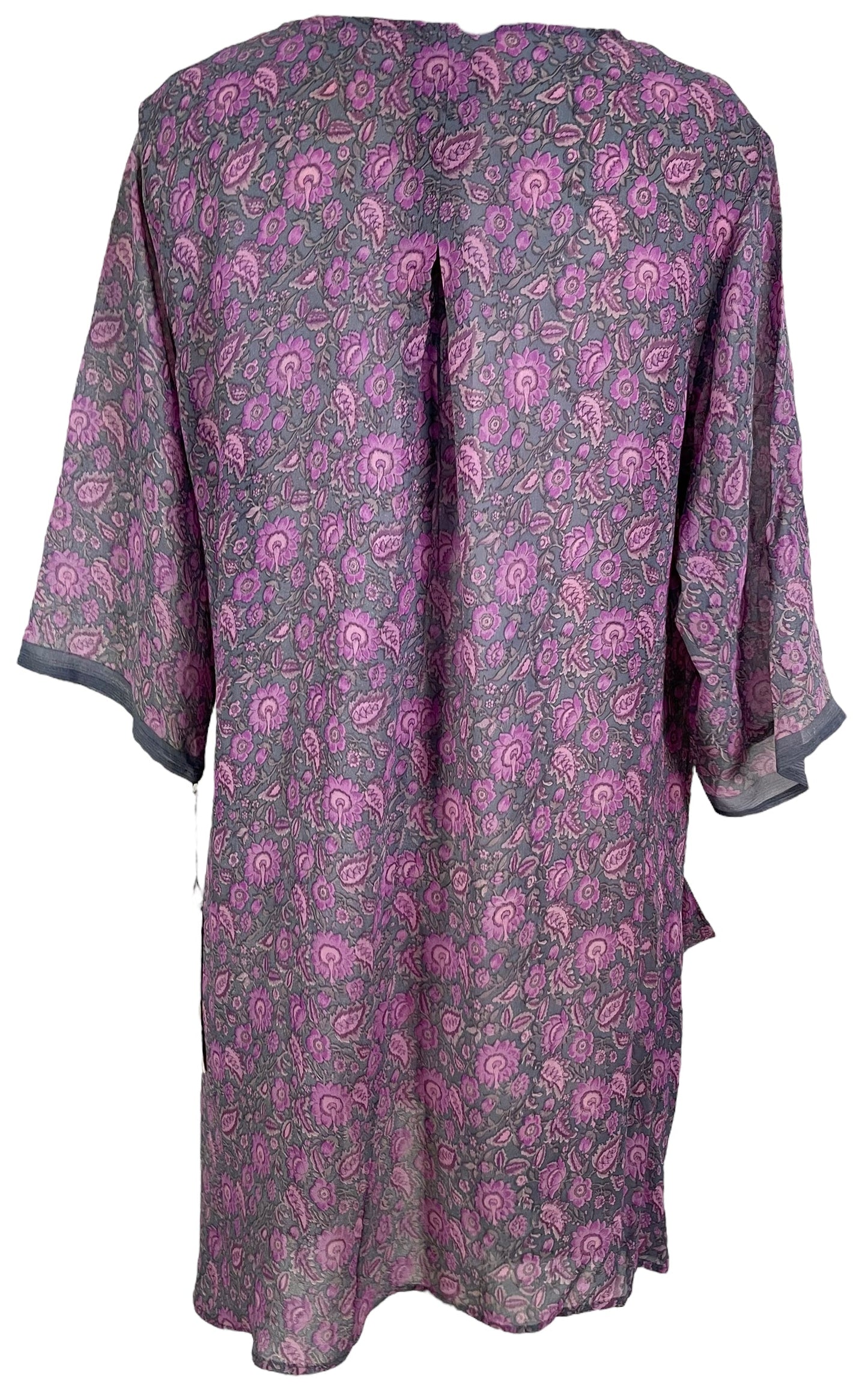PRG6037 Sheer Avatar Pure Silk Self Pocket Tunic Dress