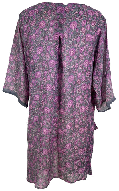 PRG6037 Sheer Avatar Pure Silk Self Pocket Tunic Dress