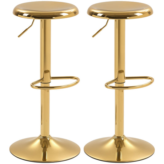 Tabourets de comptoir/bar modernes réglables Canmore avec pivot - Ensemble de 2 - Or