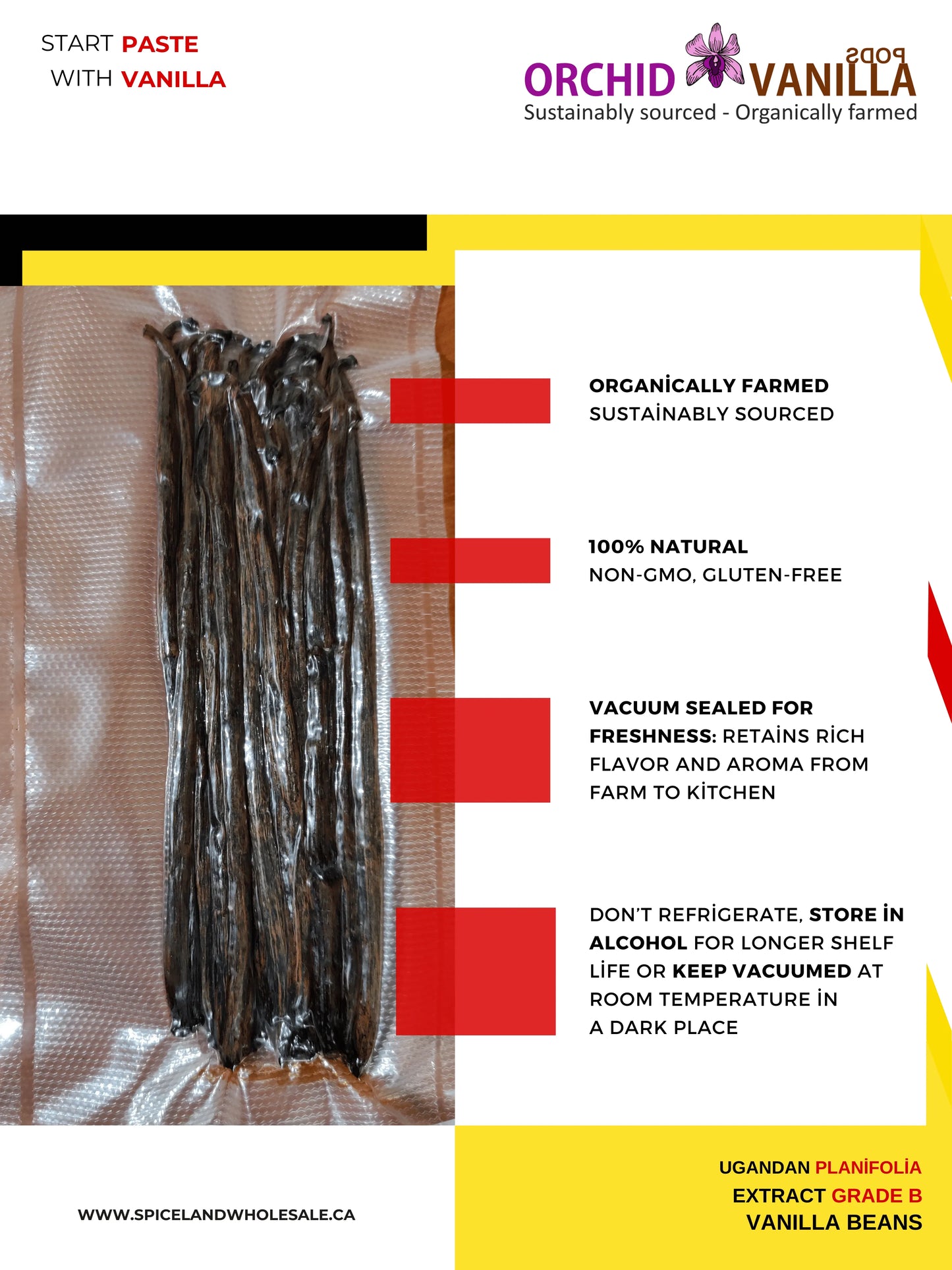 Ugandan Extract Vanilla Beans Grade-B <br>For Extract Making<BR>By Ounce